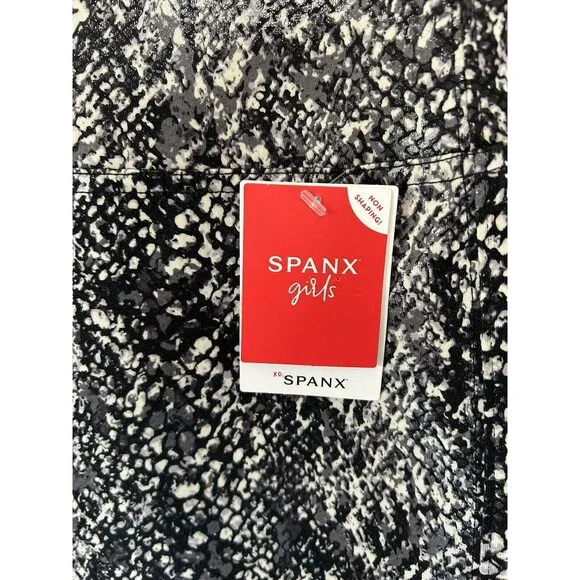 SPANX Faux Leather Snake Print Leggings (grey snake) Girls Sz XL 14/16